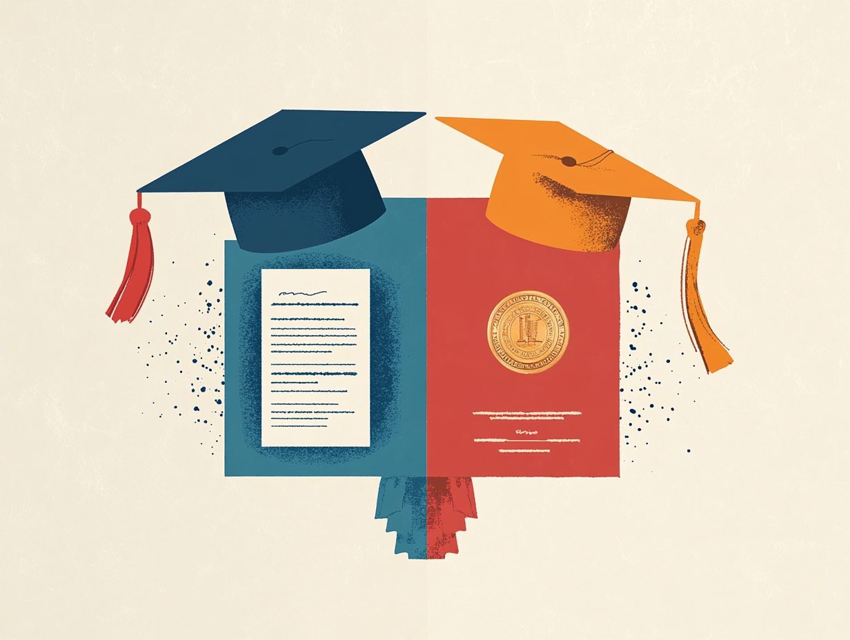 Infographic comparing certification and degree pathways